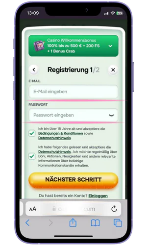 Schnellregistrierung