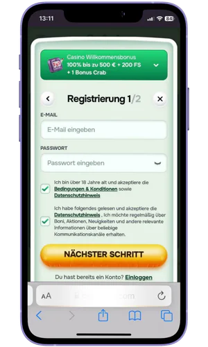 Schritt eins